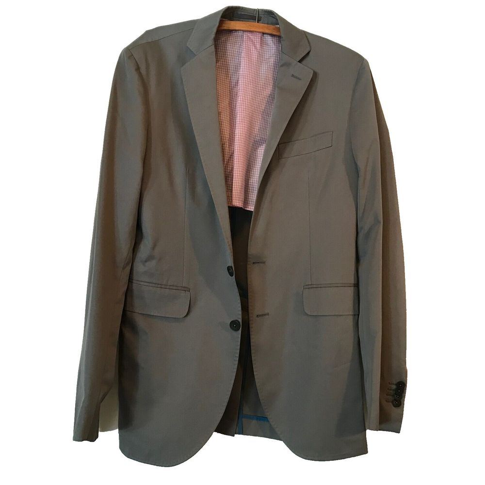 Seize Sur Vingt Cotton Blazer Gray Cotton Unstructured 52L EU 42L US